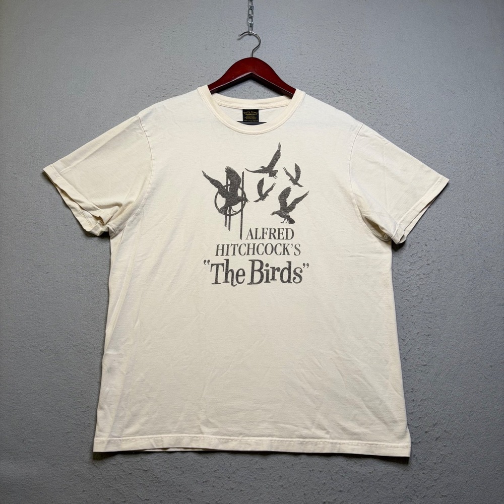 Lucky Brand T Shirt Mens Large Cream The Birds Alfred Hitchcock Vintage Style